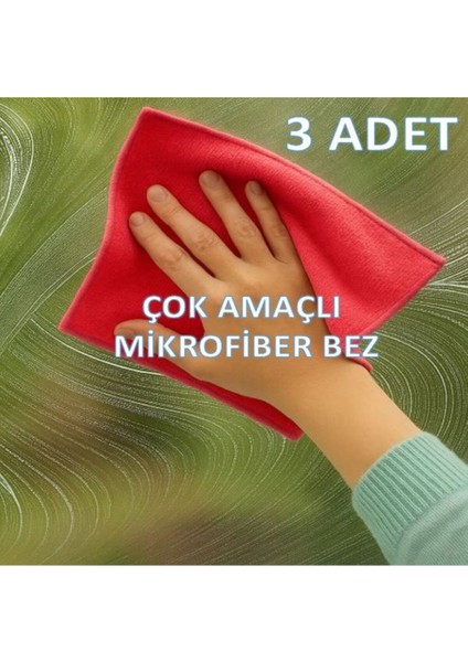 Temizlik Mikrofiber Cam Bezi 40X40 3 Adet