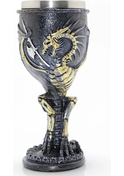 Ejderha Tasarımlı Paslanmaz Çelik Kadeh Bardak Model 2