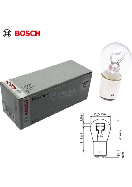 Bosch 24V 1016 Ampul 21/5W 10ADET
