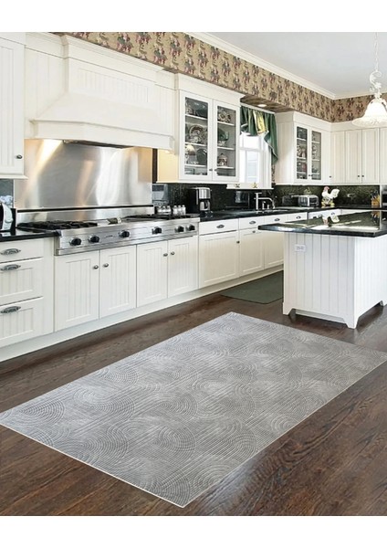 Yıkanabilir Leke Tutmaz Kaymaz Tabanlı Kesme Kabartmalı Salon Koridor Mutfak Halısı Gri fiyatları