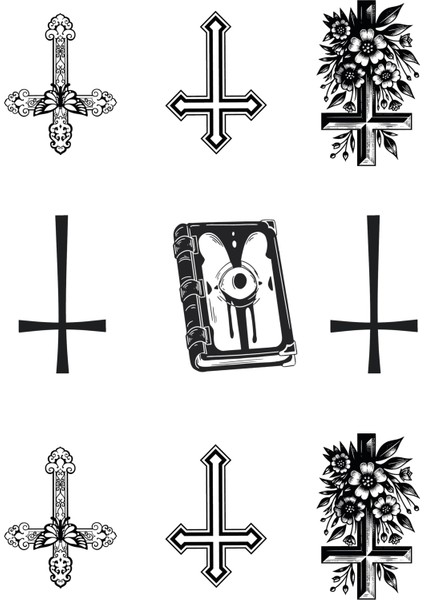 Gotik Sticker Seti | Çeşitli Goth Temalı Laptop, Tablet, Valiz, Defter Çıkartmaları