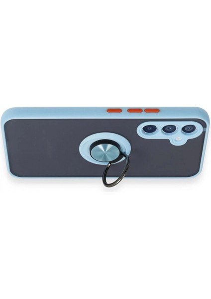 Samsung Galaxy A54 5g Kılıf Montreal Yüzüklü Silikon Kapak - Buz Mavi modelleri