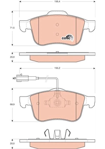 ÖN FREN BALATASI ALFA ROMEO 159 2005-2011 BRERA 2006 SPIDER 2006 1.8MPİ 1.9JTS 1.9JTDM 2.2JTS FİŞLİ 77363599 77364587