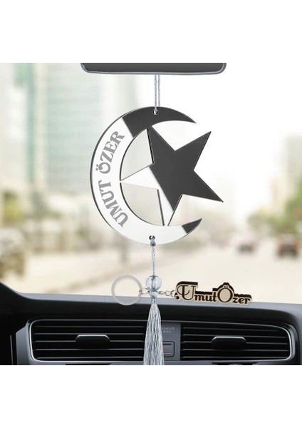 Kişiye Özel (Anahtarlıklı) Ay Yıldız Pleksi Araba Dikiz Aynası Süsü fiyatları