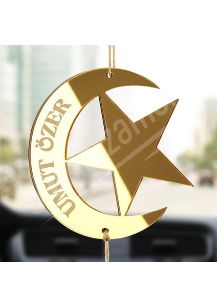 Kişiye Özel (Anahtarlıklı) Ay Yıldız Pleksi Araba Dikiz Aynası Süsü fiyatları