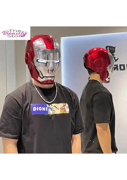 Iron Man Kask Demir Adam Robot Maske Ses Komutlu Uzaktan Kumandalı Dekor Figür Çocuk Oyuncak modelleri