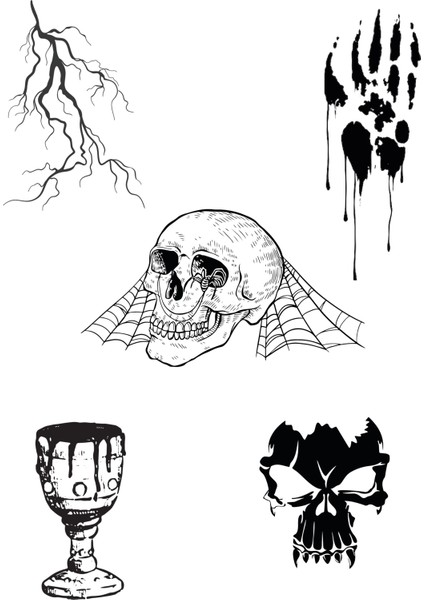 Gotik Sticker Seti | Çeşitli Goth Temalı Laptop, Tablet, Valiz, Defter Çıkartmaları