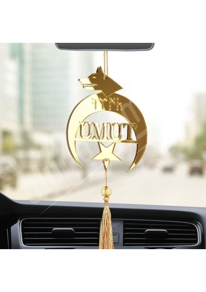 Kişiye Özel Göktürk Dilinde Türk Pleksi Araba Dikiz Aynası Süsü