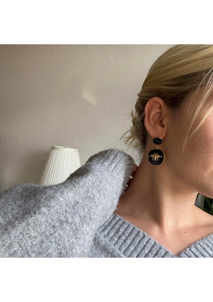 Çelik Siyah Mineli Arı Küpe fiyatları