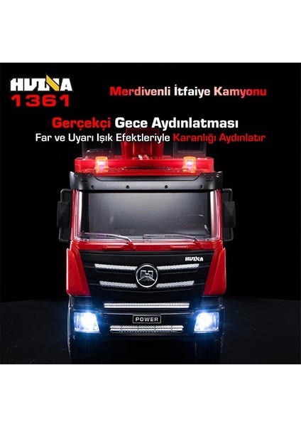 Huına 1361 1/18 15CH Rc Model Uzaktan Kumandalı Merdivenli Yangın Söndürme Itfaiye Kamyonu Iş Makinesi -Su Püskürtme Fonksiyonlu-2.4g Gerçekçi Similasyon Ses ve Işık Sistemi fiyatları