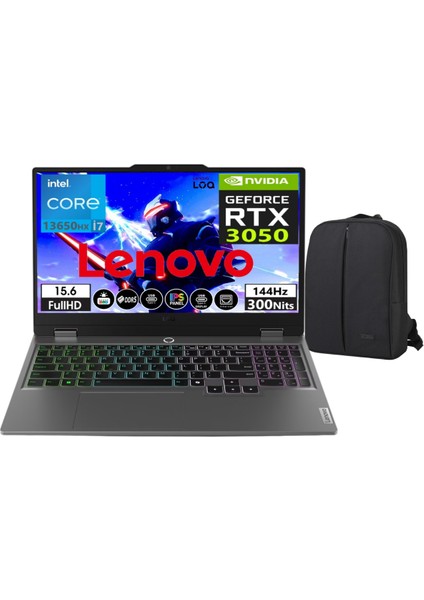 Loq 15IRX9 Intel Core I7-13650HX 40GB Ddr5 Ram 1 Tb SSD RTX3050 (6gb) IPS 144Hz Windows 11 Pro 15.6" Fhd Taşınabilir Bilgisayar & Çanta Hediye