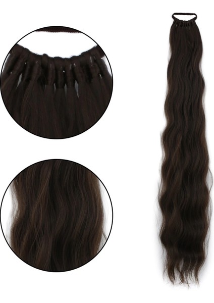 Lastik Tokalı At Kuyruğu Su Dalgalı - Koyu Kumral fiyatları