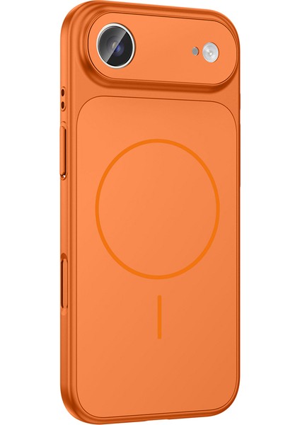 iPhone 17 Air Kılıf Nvg M-Safe Şarj Özellikli Kamera Korumalı Formen Kapak - Turuncu