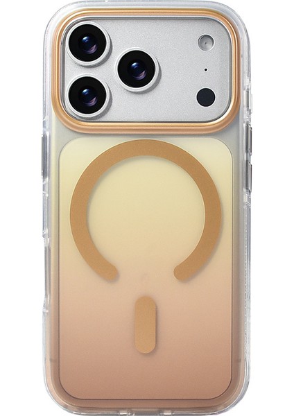iPhone 17 Pro Kılıf M-Safe Şarj Özellikli Transparan Renk Geçişli N7TH Toros Kapak - Rose Pembe indirimleri