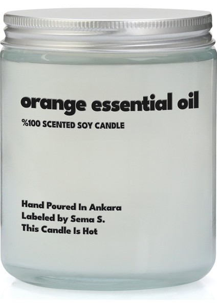 : Orange Essential Oil : Cam Kavanozda Kokulu %100 Soya Mum (Portakal) fırsatları