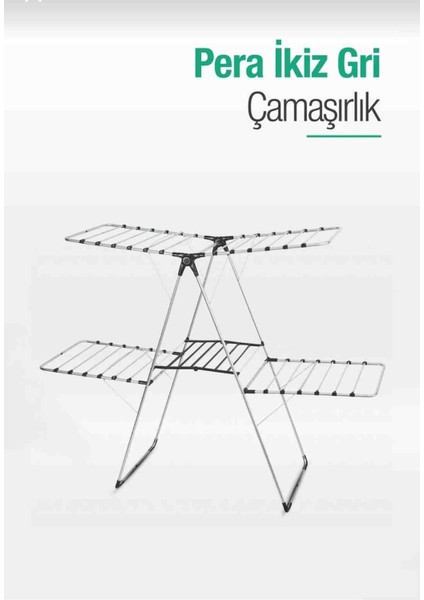Vipas Pera Ikiz Katlanabilir Çamaşır Kurutmalığı