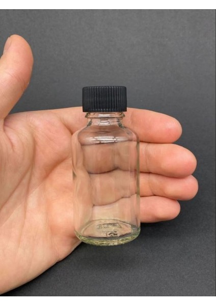 16 Adet - 30 ml Şeffaf Cam Şişe Siyah Kapak Limonata Şişesi Kolonya Şişesi, Meyve Suyu Şişesi, 30 ml fırsatları