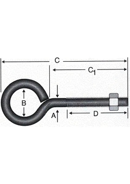 Kapalı Metrik Kanca M5 / 21X100 - 100 Adet fiyatları