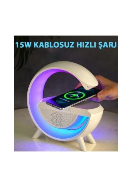 7 Renk Işıklı Kablosuz Fm Radyolu Ses Bombası Stereo Hoparlör + Kablosuz Cep Telefonu Şarj Cihazı modelleri