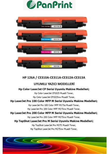Hp Topshot Laserjet Pro M275NW Siyah-Mavi-Sarı-Kırmızı Takım Muadil Toner fiyatları