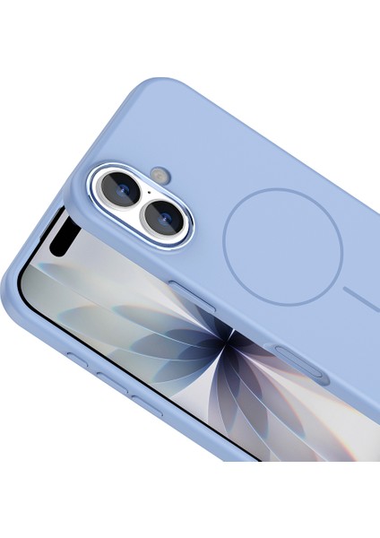 iPhone 17 Kılıf M-Safe Şarj Özellikli Metal Kamera Çerçeveli N7TH Edi Silikon Kapak - Titanyum-Gri