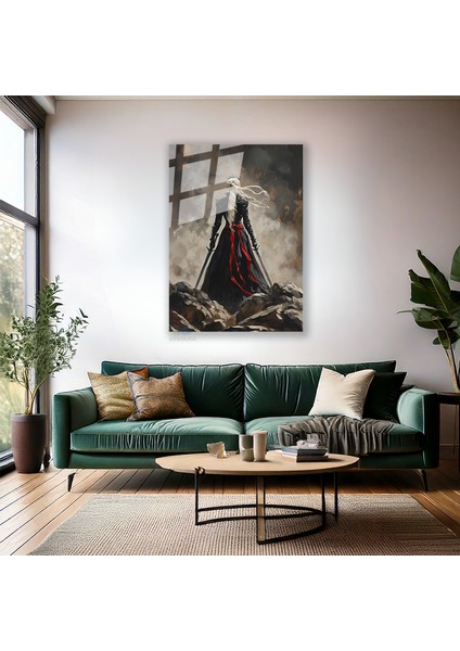 Cam Dikey Duvar Tablosu Cam Savaşçı Kadın Ev Ofis Salon Modern Duvar Tablosu fiyatları
