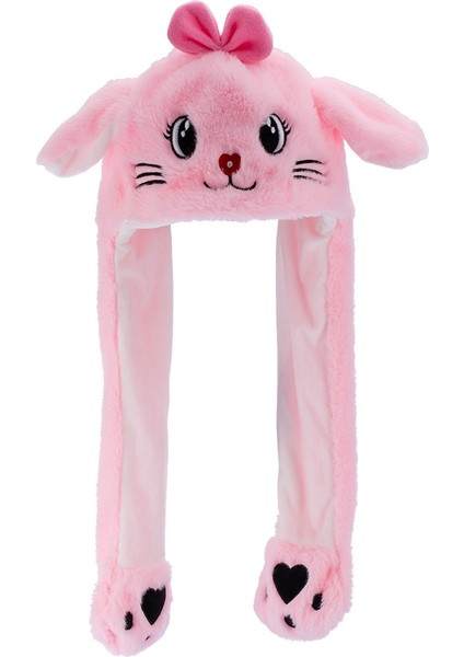 Peluş Figürlü Oynar Kulaklı Hareketli Işıklı Kışlık Bere Şapka