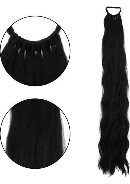 Lastik Tokalı At Kuyruğu Su Dalgalı - Siyah fiyatları