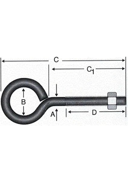 Kapalı Metrik Kanca M4 - 100 Adet fiyatları