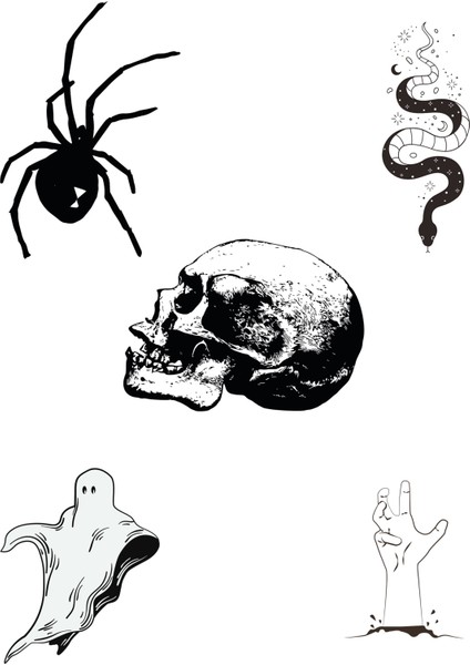 Gotik Sticker Seti | Çeşitli Goth Temalı Laptop, Tablet, Valiz, Defter Çıkartmaları