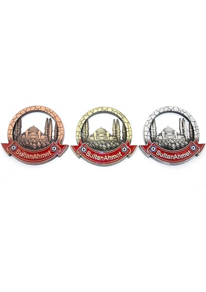 Istanbul Temalı Metal Magnet Sultanahmet Yuvarlak Tasarımlı