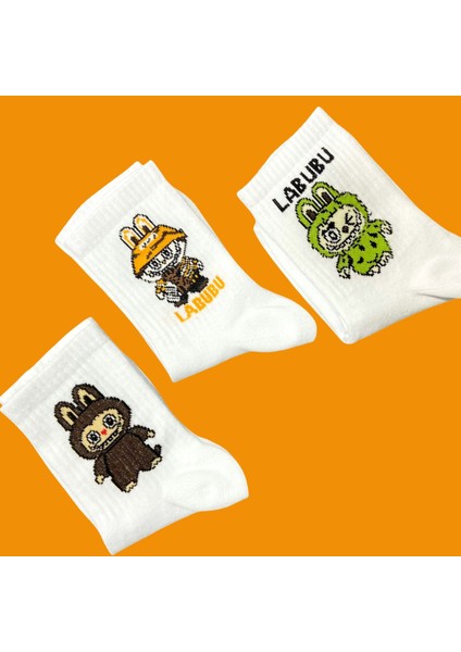 2'li Kolej Labubu Desenli Çorap modelleri