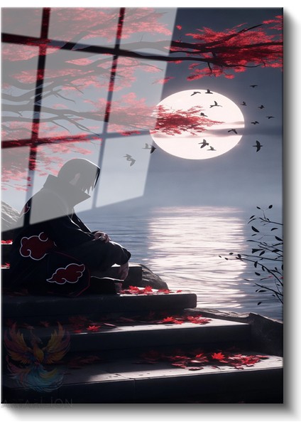 Cam Dikey Duvar Tablosu Cam Itachi Naruto Anime Tablosu Ev Ofis Salon Modern Duvar Tablosu