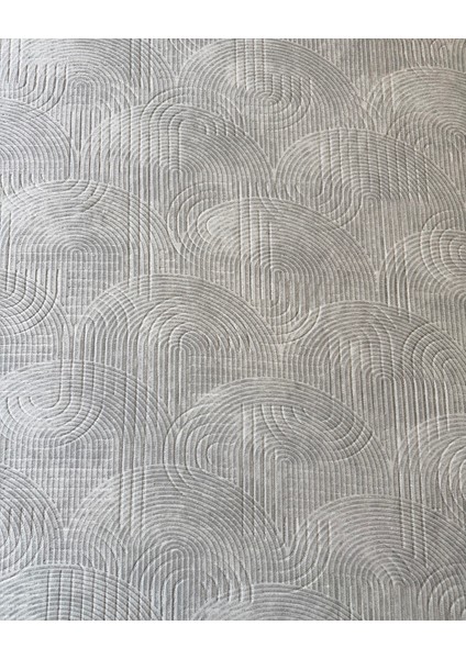 Yıkanabilir Leke Tutmaz Kaymaz Tabanlı Kesme Kabartmalı Salon Koridor Mutfak Halısı Gri