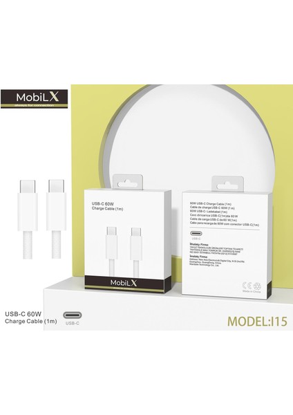 Mobilx iPhone 15 Pro Max 60W Type-C To Type-C Örgülü Şarj ve Data Kablosu (1m) indirimleri