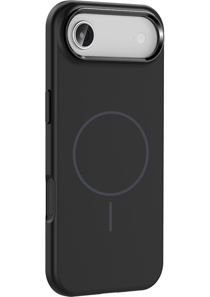 iPhone 17 Air Kılıf M-Safe Şarj Özellikli Metal Kamera Çerçeveli Nvg Edi Silikon Kapak - Lacivert modelleri
