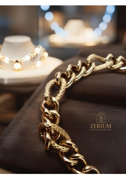 Altın Rengi Kaplamalı Çelik Şık Kadın Kalın Bileklik 316L modelleri