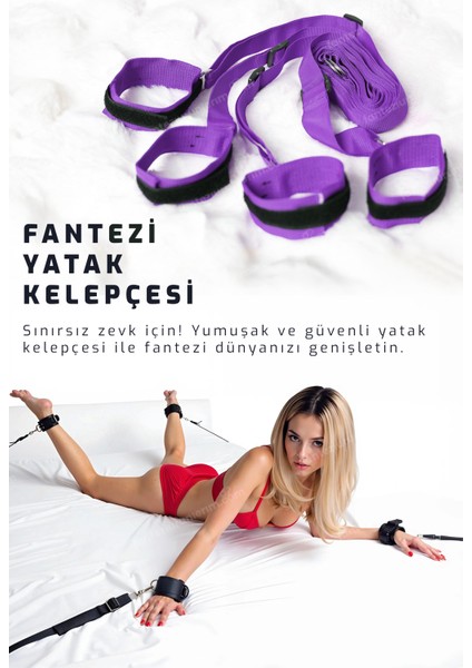 Sofya Passion Fantazi Ayarlanabilir Çok Amaçlı El, Ayak ve Yatak Bağlama Seti – Dayanıklı ve Kolay Kullanım