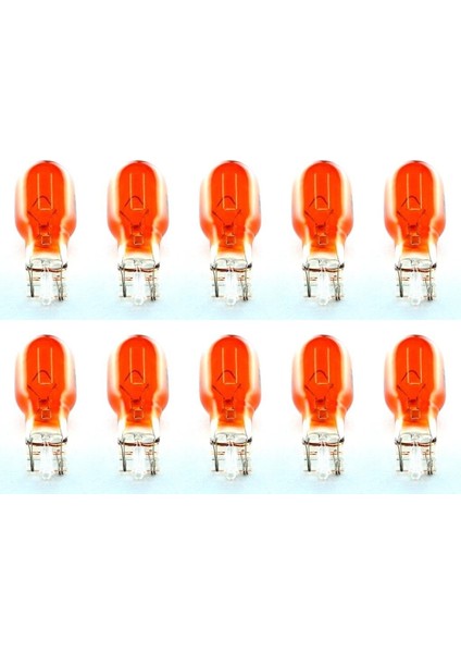 10 Adet Turuncu 12V 16W T15 Dipsiz Ampul Ön Park Ampulü