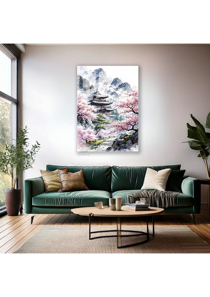 Cam Dikey Duvar Tablosu Cam Kiraç Çiçekleri ve Tapinak Ev Ofis Salon Modern Duvar Tablosu fiyatları