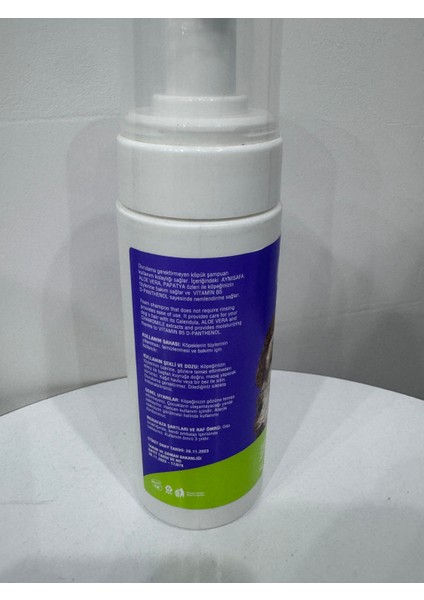 Pet Foam Shampoo Köpek Şampuanı 150 ml (Durulama Gerektirmeyen Şampuan)