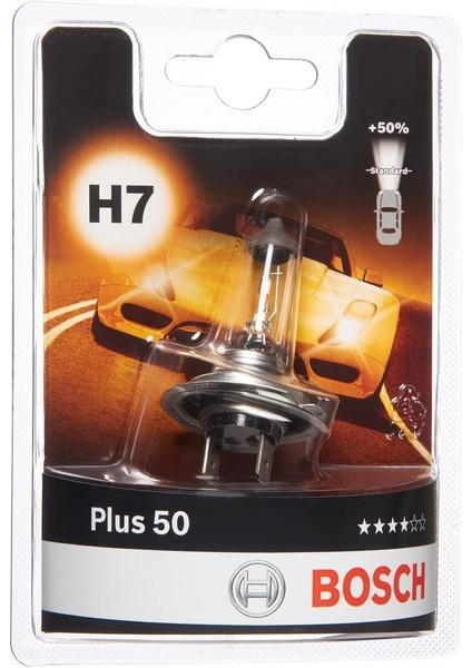 2 Adet Bosch PLUS50 H7 Ampul +%50 Daha Fazla Işık