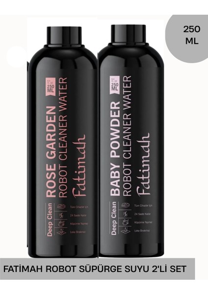 Bebek Pudrası , Gül Bahçesi Kokulu Robot Süpürge Deterjanı 2'li Set, Yüzey Temizleyici 250 ml