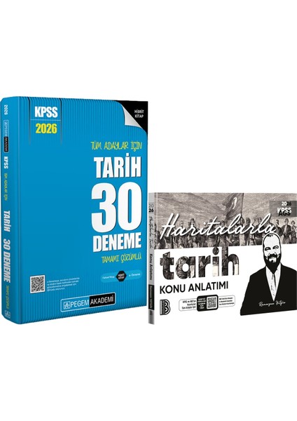 2026 Kpss Tüm Adaylar Için Tarih 30 Deneme Çözümlü - 2026 Kpss Haritalarla Tarih Konu Anlatımı