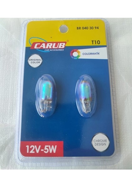 Carub Diadem Park Ampulü T10 WY5W 12V Amber Turuncu 2'li Takım