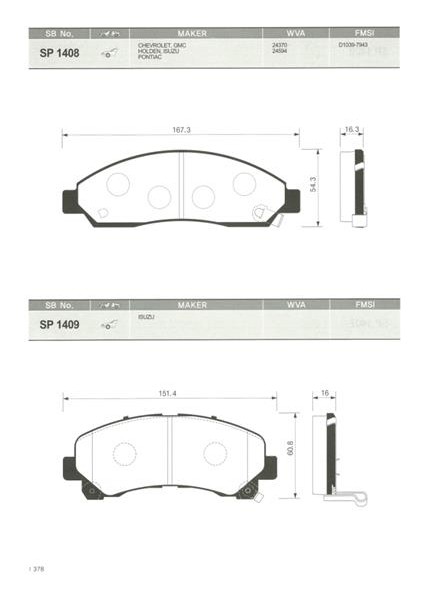 ÖN FREN BALATA ISUZU D-MAX 2.5L DDI 163HP EURO5 4X2 4X4 12- Y.M. 94770229 8980791040