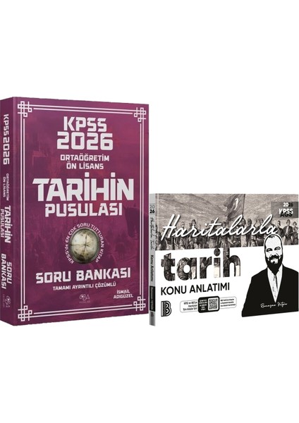 2026 Kpss Lise Ortaöğretim Ön Lisans Tarihin Pusulası Soru Bankası - 2026 Kpss Haritalarla Tarih Konu Anlatımı