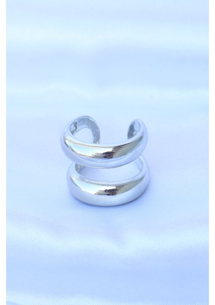 Pirinç Gümüş Renk Ayarlanabilir Şerit Yüzük fiyatları