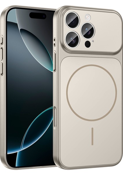 iPhone 15 Pro Max Kılıf Otnv M-Safe Şarj Özellikli Kamera Korumalı Formen Kapak - Gold fiyatları