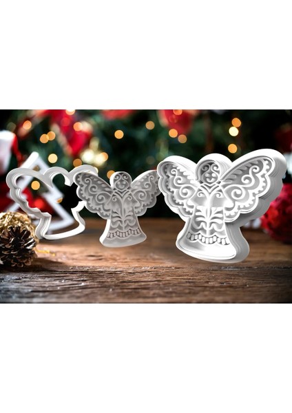 5'li Melek Şekilli Desenli Kurabiye Kalıbı